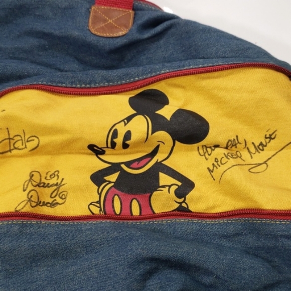 Vintage Disney Mickey Mouse Denim Tote Hand Bag Purse & Wallet - Picture 11 of 16